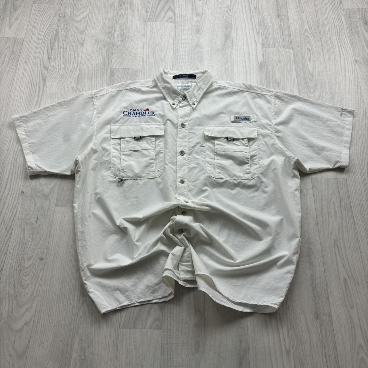 VINTAGE Y2K COLUMBIA UTILITY SHORT SLEEVE SHIRT WHITE