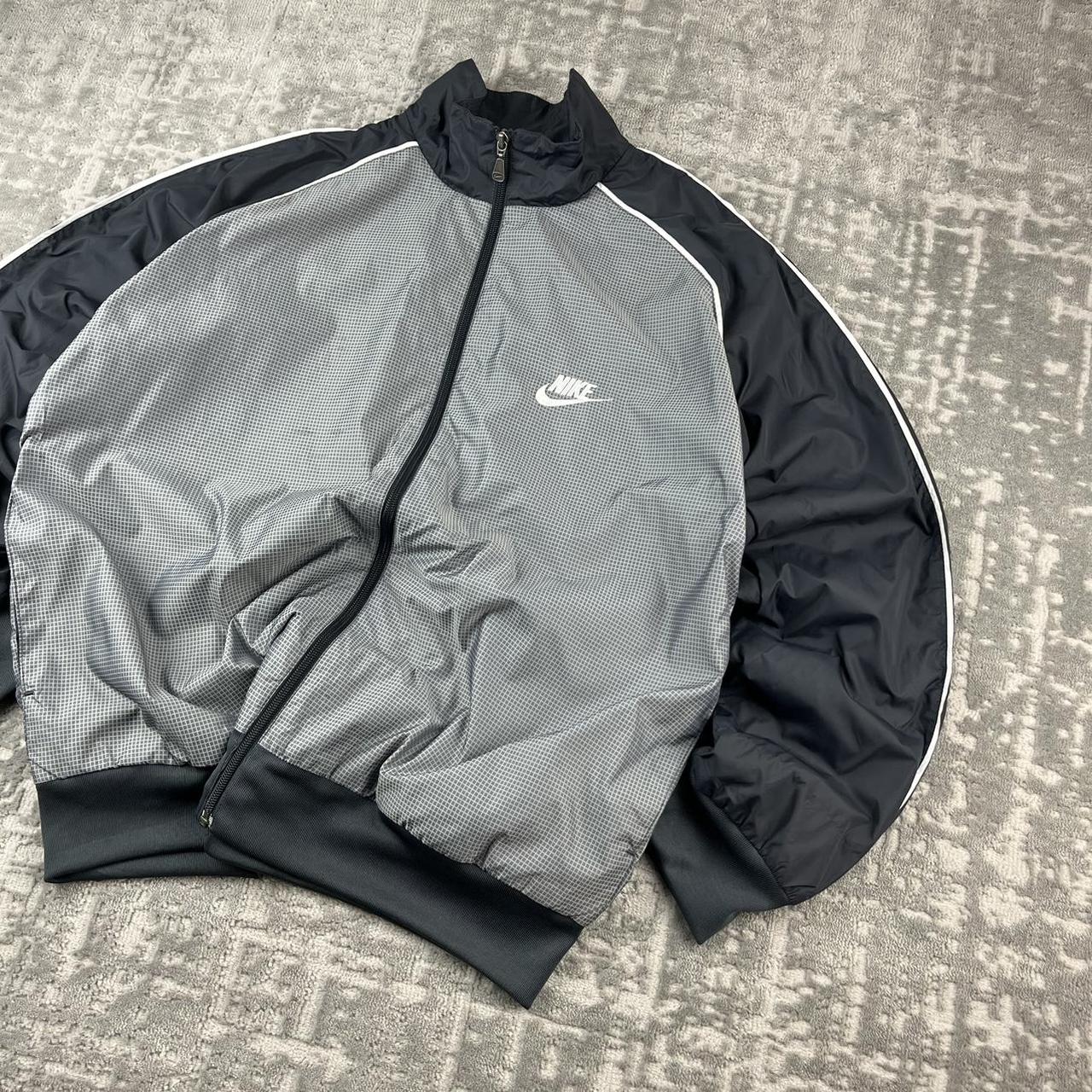 VINTAGE Y2K NIKE MICRO GRID WINDBREAKER SPORTY JACKET GREY