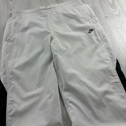 VINTAGE Y2K NIKE WIDE LEG BAGGY TRACKSUIT BOTTOMS WHITE