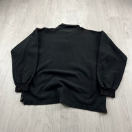 VINTAGE Y2K HEAVYWEIGHT LONG SLEEVE RUGBY POLO SHIRT BLACK