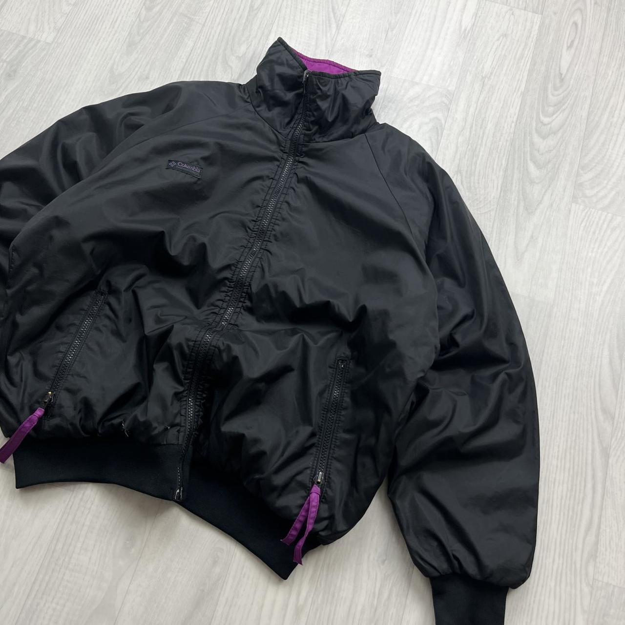 VINTAGE 00s COLUMBIA REVERSIBLE BOMBER JACKET BLACK PINK
