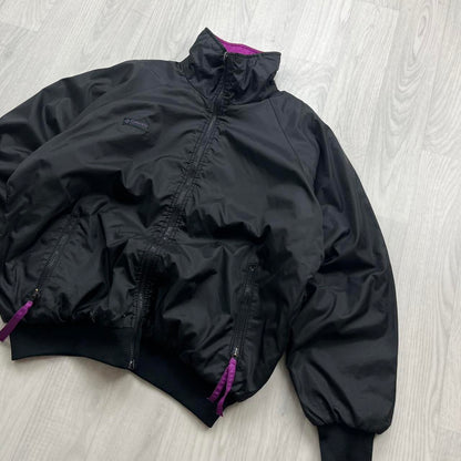 VINTAGE 00s COLUMBIA REVERSIBLE BOMBER JACKET BLACK PINK