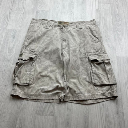 VINTAGE Y2K LEE BAGGY FLORAL PATTERN SHORTS CREAM