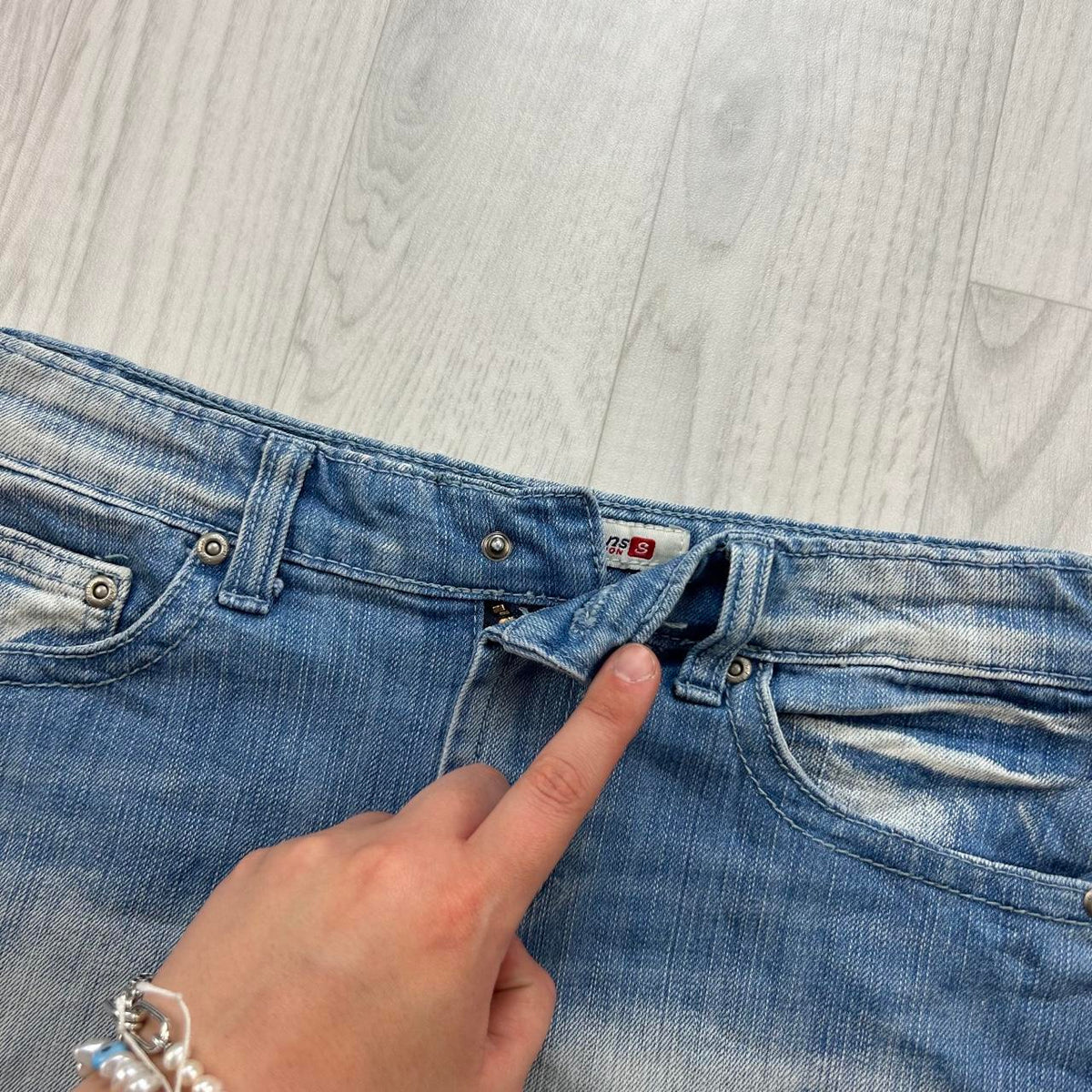 VINTAGE Y2K SAMA DENIM MIDI EMBROIDERED SKIRT BLUE