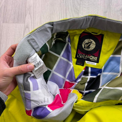 VINTAGE Y2K VOLCOM BAGGY SKI PANTS SALOPETTES YELLOW