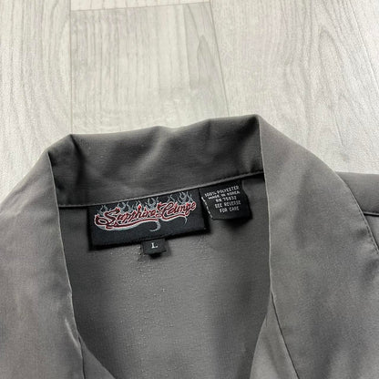 VINTAGE Y2K SAPPHIRE LOUNGE GRAPHIC SHORT SLEEVE SHIRT GREY