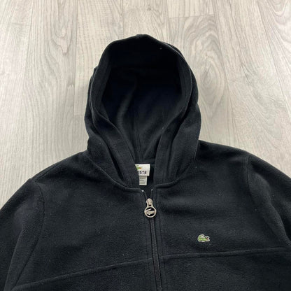 VINTAGE Y2K LACOSTE FLEECE ZIP HOODIE BLACK