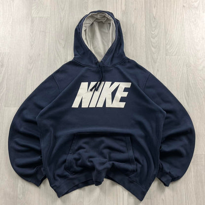 VINTAGE Y2K NIKE SPELL OUT HOODIE NAVY