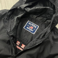 VINTAGE 90s GUESS SPORT LIGHTWEIGHT PULLOVER JACKET BLACK