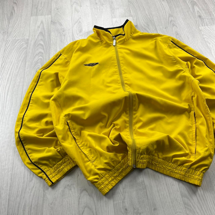 VINTAGE Y2K UMBRO LIGHTWEIGHT TRACK JACKET YELLOW
