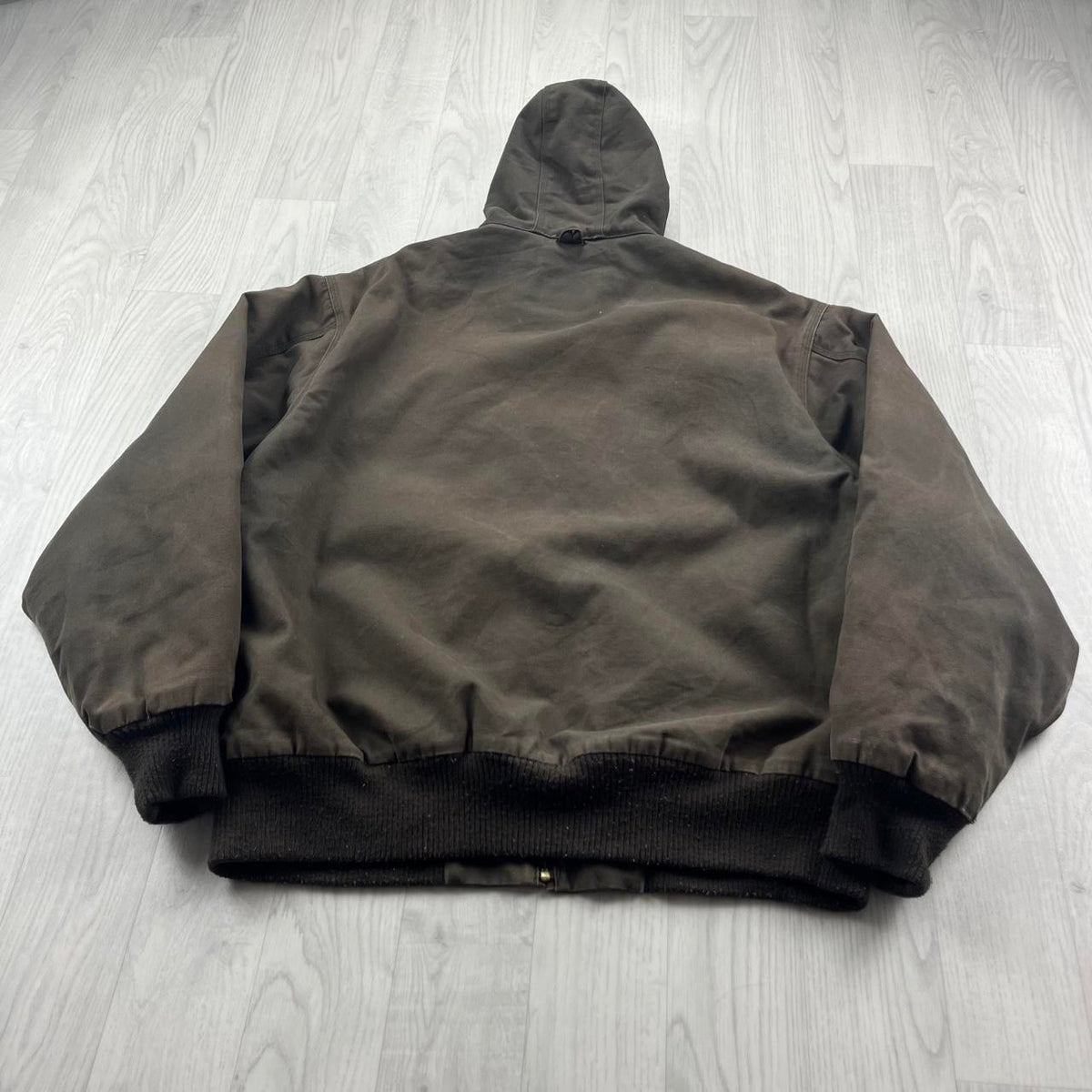 VINTAGE Y2K WALLS HOODED ACTIVE WORKWEAR BOMBER JACKET BROWN
