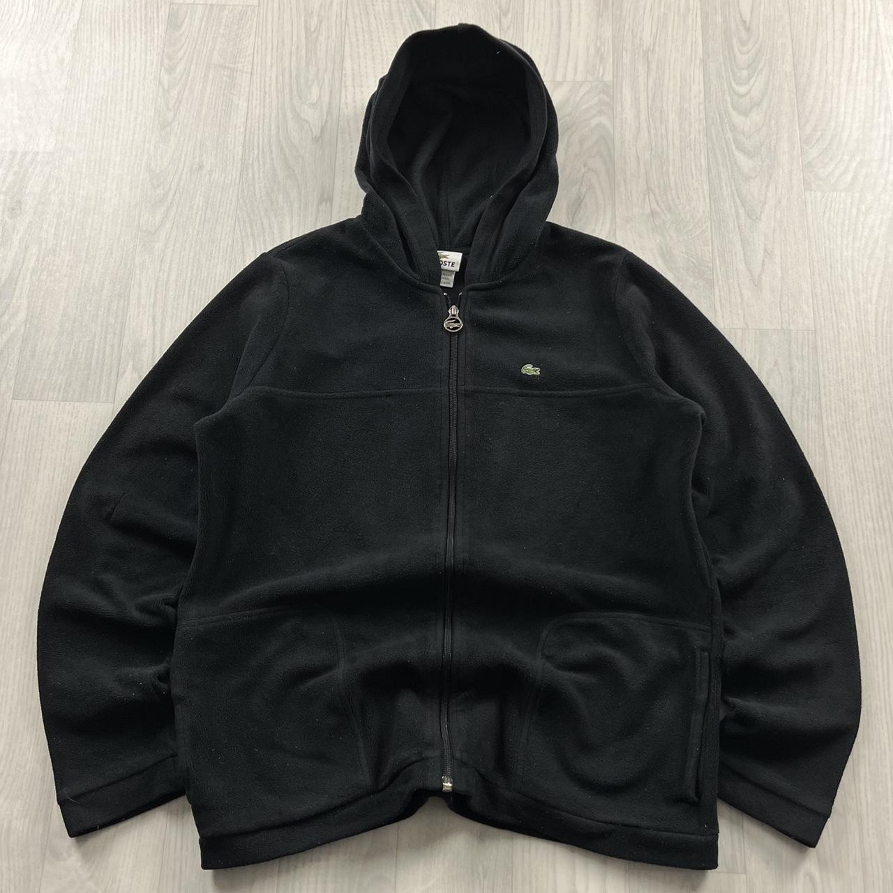 VINTAGE Y2K LACOSTE FLEECE ZIP HOODIE BLACK