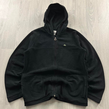 VINTAGE Y2K LACOSTE FLEECE ZIP HOODIE BLACK