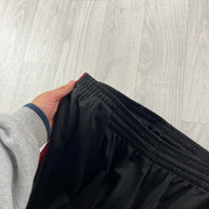 VINTAGE Y2K ADIDAS SIDE STRIPE BAGGY TRACKSUIT BOTTOMS BLACK RED
