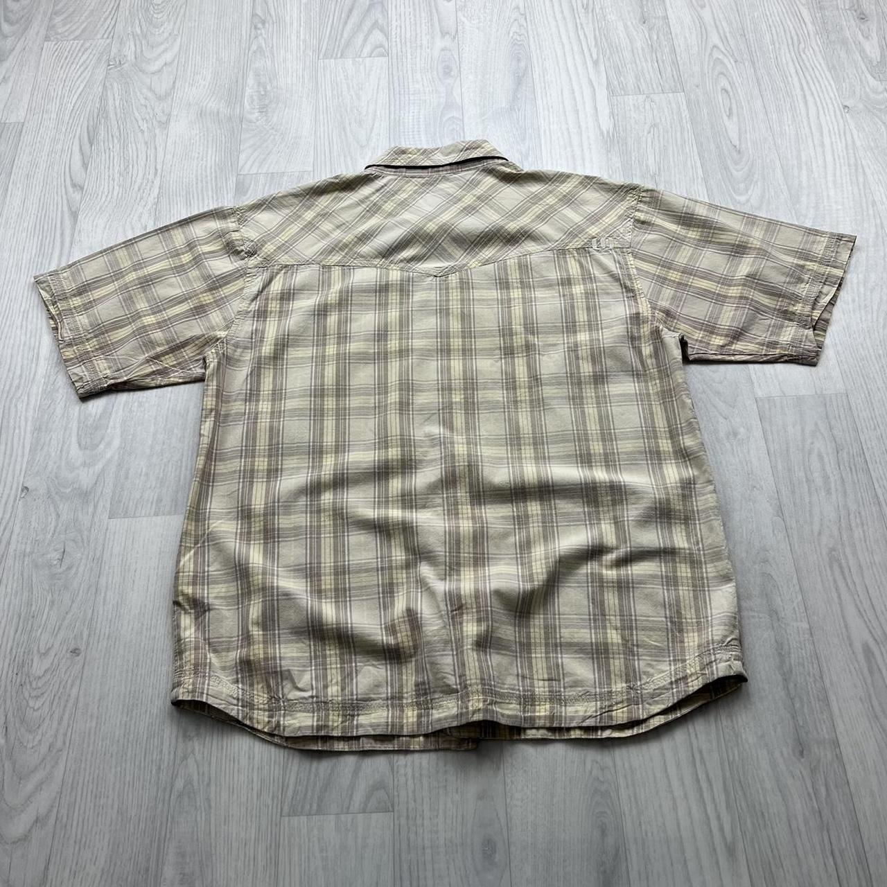 VINTAGE Y2K ANIMAL CHECKERED SHORT SLEEVE SHIRT CREAM