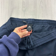 VINTAGE Y2K ADIDAS SIDE STRIPE BAGGY TRACKSUIT BOTTOMS NAVY