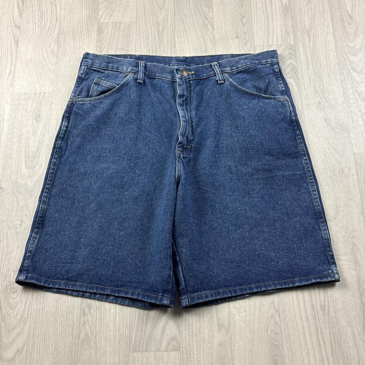 VINTAGE 00s WRANGLER BAGGY LOOSE CARPENTER JORTS NAVY BLUE