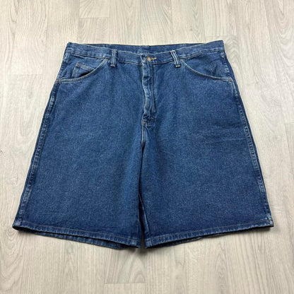 VINTAGE 00s WRANGLER BAGGY LOOSE CARPENTER JORTS NAVY BLUE