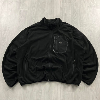 VINTAGE Y2K CHAMPION ZIP UP FLEECE BLACK