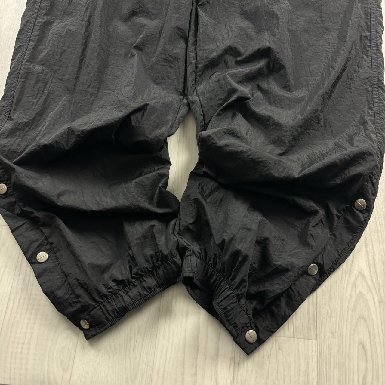 VINTAGE 90s NIKE POPPER BAGGY TRACKSUIT BOTTOMS BLACK
