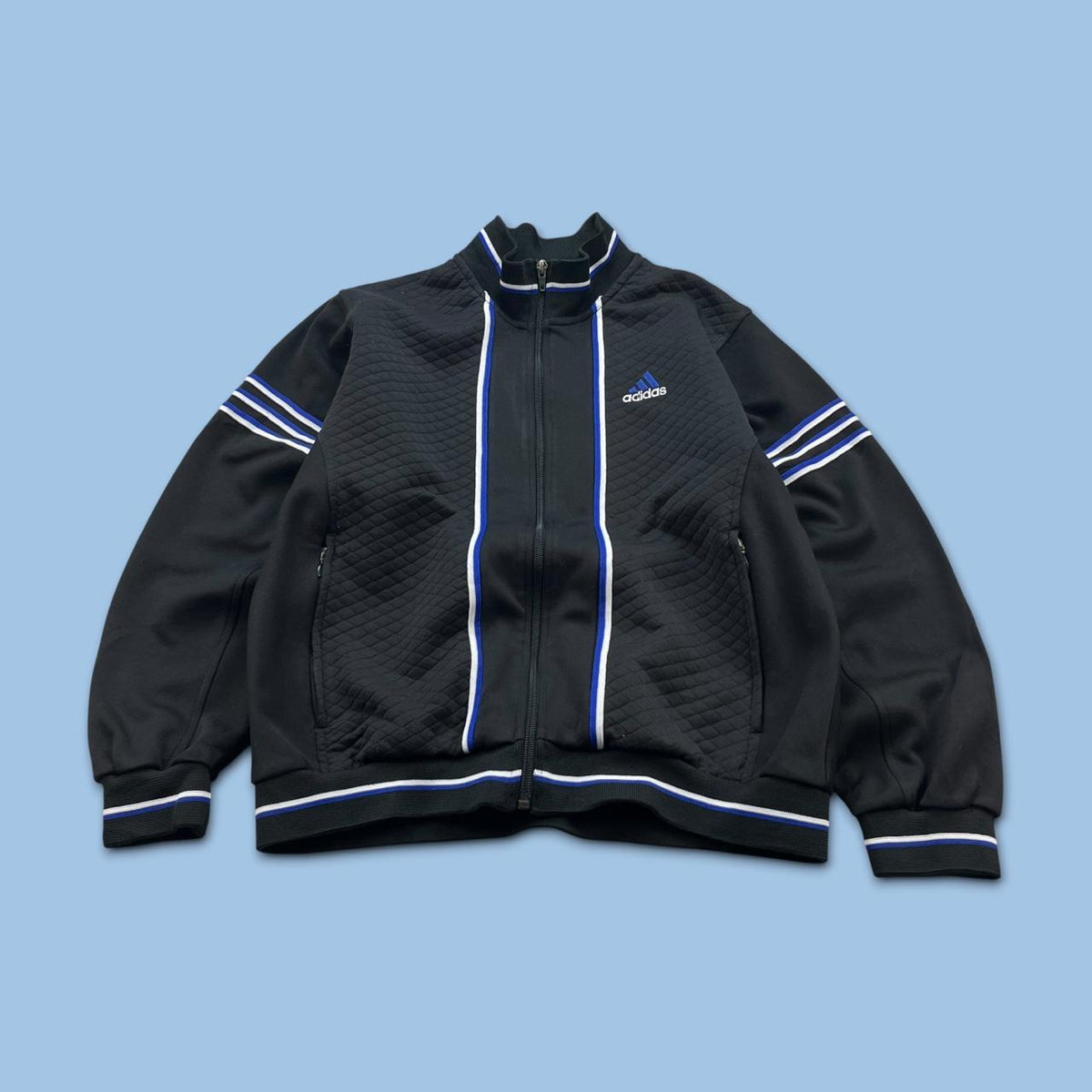 VINTAGE 90s ADIDAS BOMBER TRACK JACKET BLACK