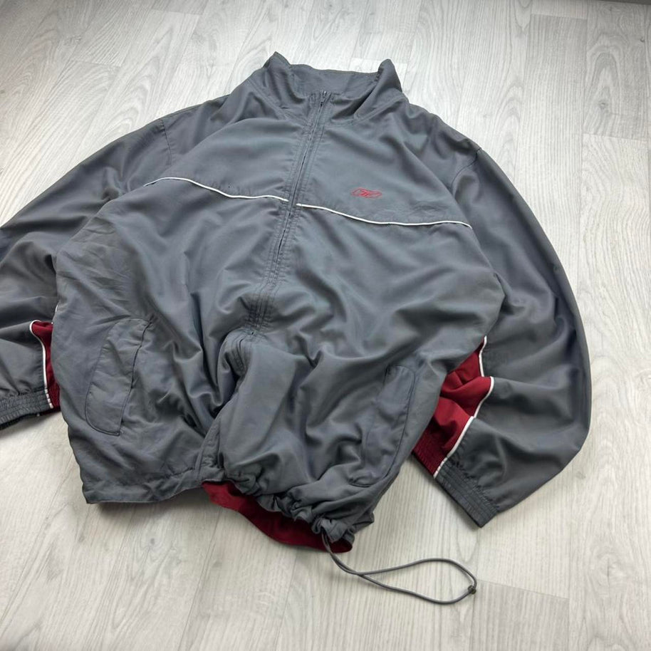 VINTAGE Y2K REEBOK TECHNICAL WINDBREAKER JACKET GREY