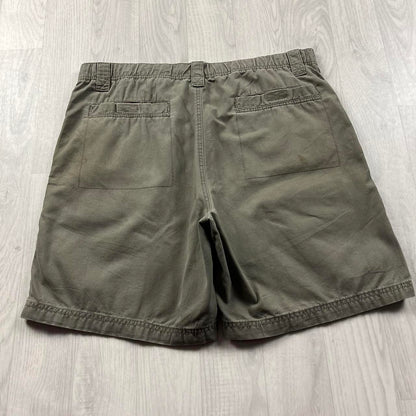 VINTAGE 00s WRANGLER BAGGY LOOSE CARPENTER JORTS KHAKI