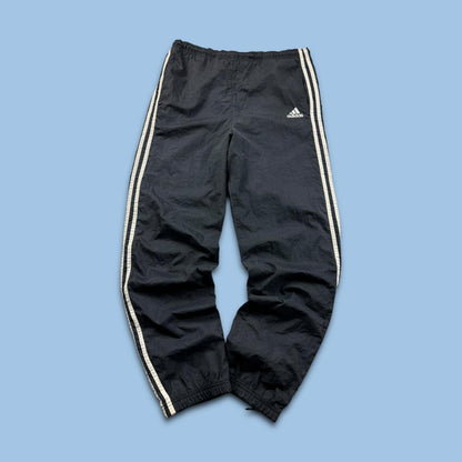 VINTAGE 90s ADIDAS BAGGY SHELL TRACKSUIT BOTTOMS NAVY