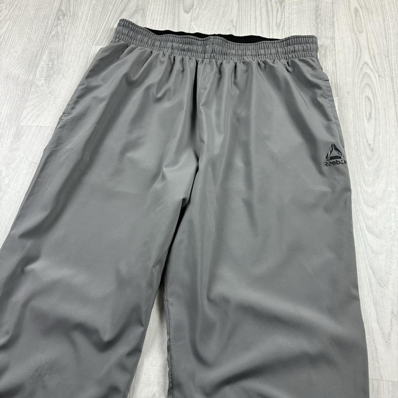 VINTAGE Y2K REEBOK BAGGY STRAIGHT LEG TRACKSUIT BOTTOMS GREY