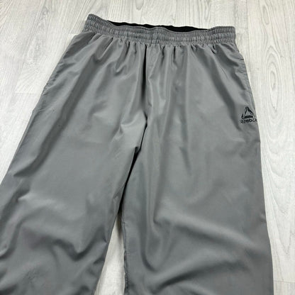 VINTAGE Y2K REEBOK BAGGY STRAIGHT LEG TRACKSUIT BOTTOMS GREY