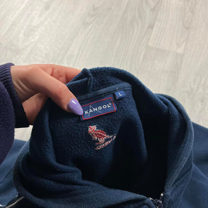 VINTAGE Y2K KANGOL ZIP HOODIE NAVY