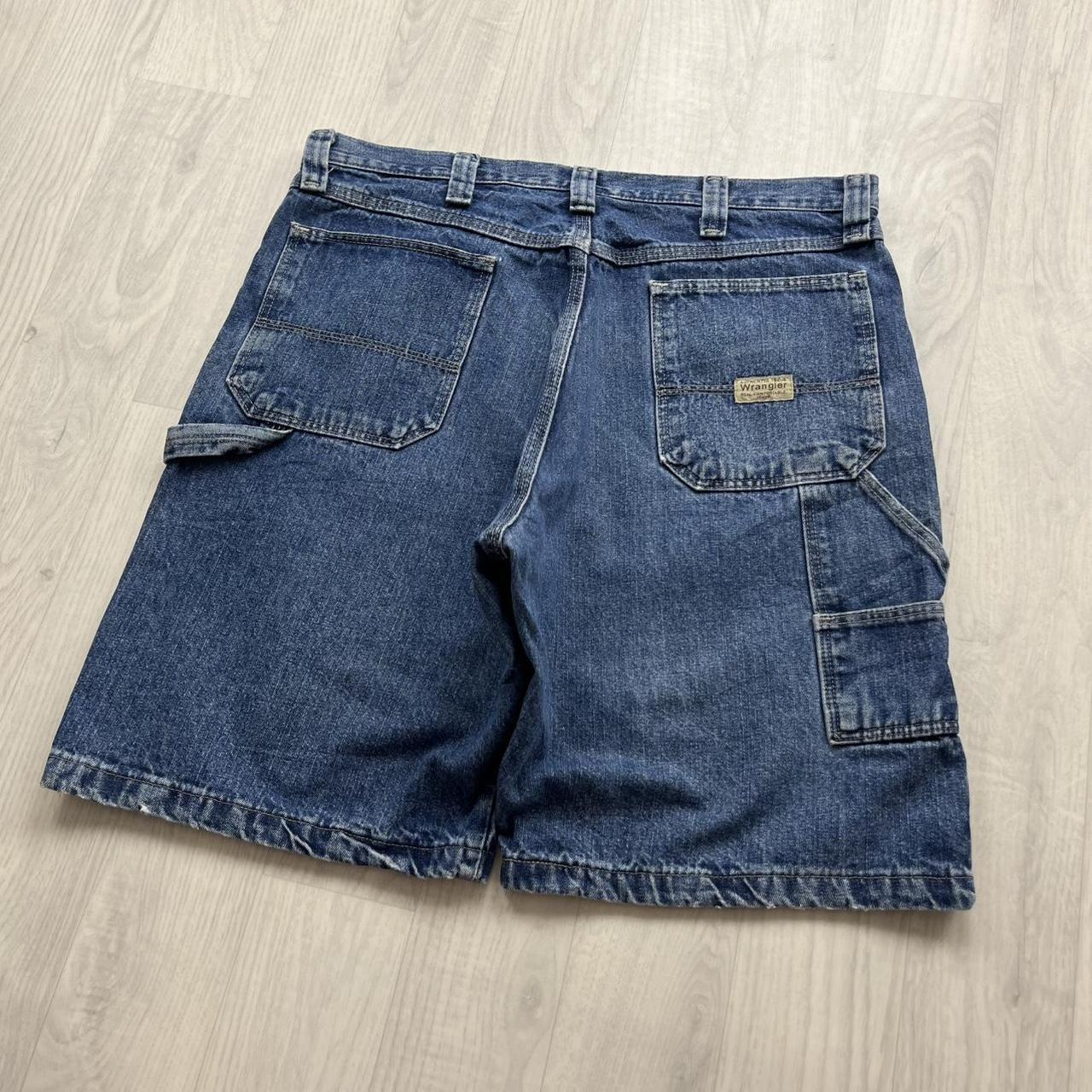 VINTAGE 00s WRANGLER BAGGY LOOSE CARPENTER JORTS NAVY BLUE
