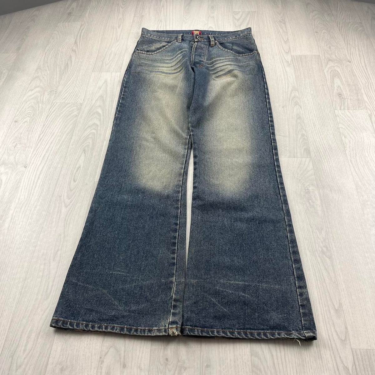 VINTAGE Y2K UTECH BAGGY BOOTCUT JEANS BLUE WASH