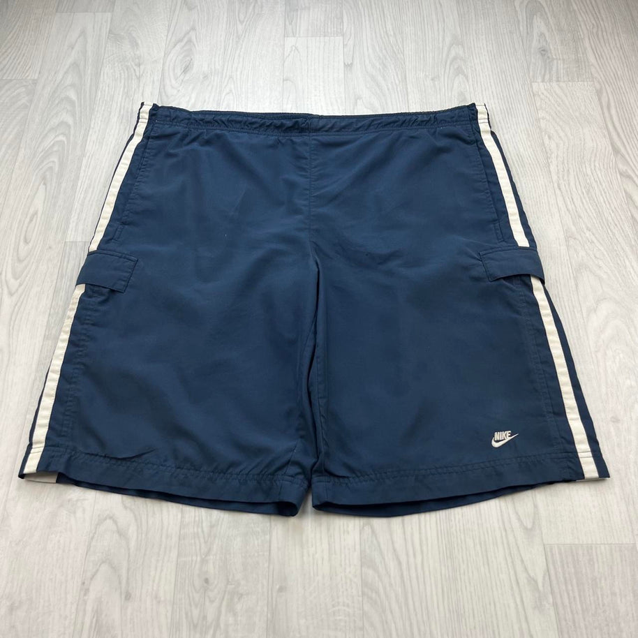 VINTAGE Y2K NIKE BAGGY SPORT CARGO SHORTS NAVY