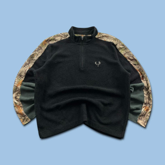VINTAGE REALTREE ZIP UP FLEECE CAMO BLACK GREEN