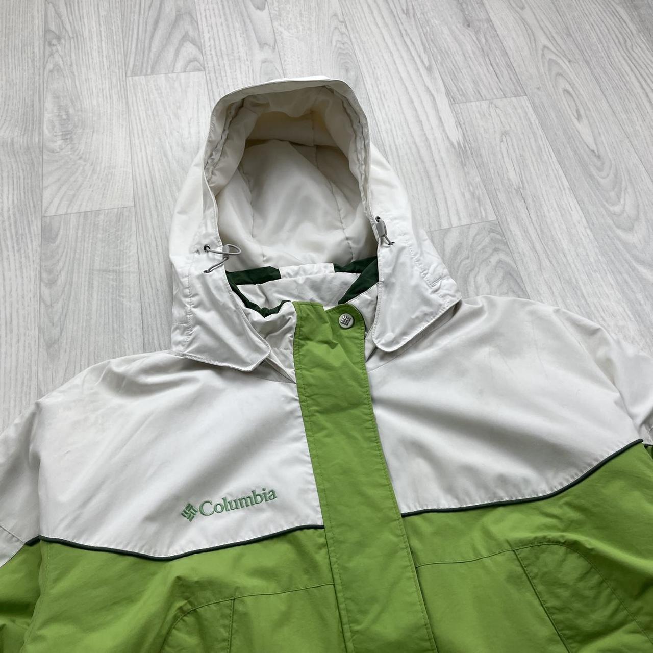 VINTAGE 00s COLUMBIA PANELLED TECHNICAL HOODED JACKET WHITE GREEN