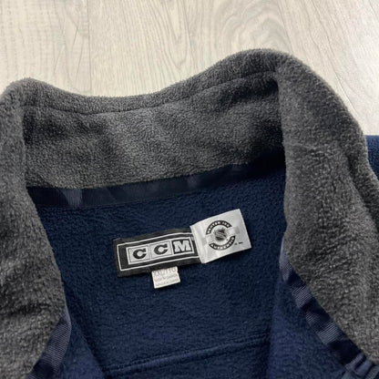 VINTAGE Y2K NHL CCM ZIP UP FLEECE NAVY