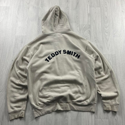 VINTAGE Y2K TEDDY SMITH SPELL OUT HOODIE CREAM