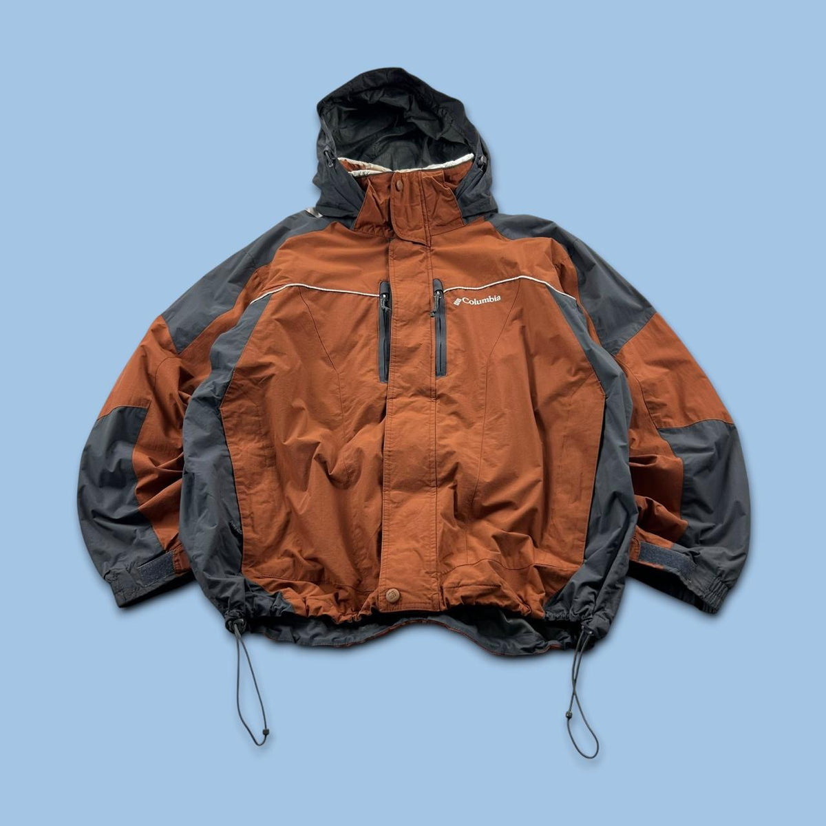 VINTAGE Y2K COLUMBIA TECHNICAL UTILITY JACKET ORANGE / GREY