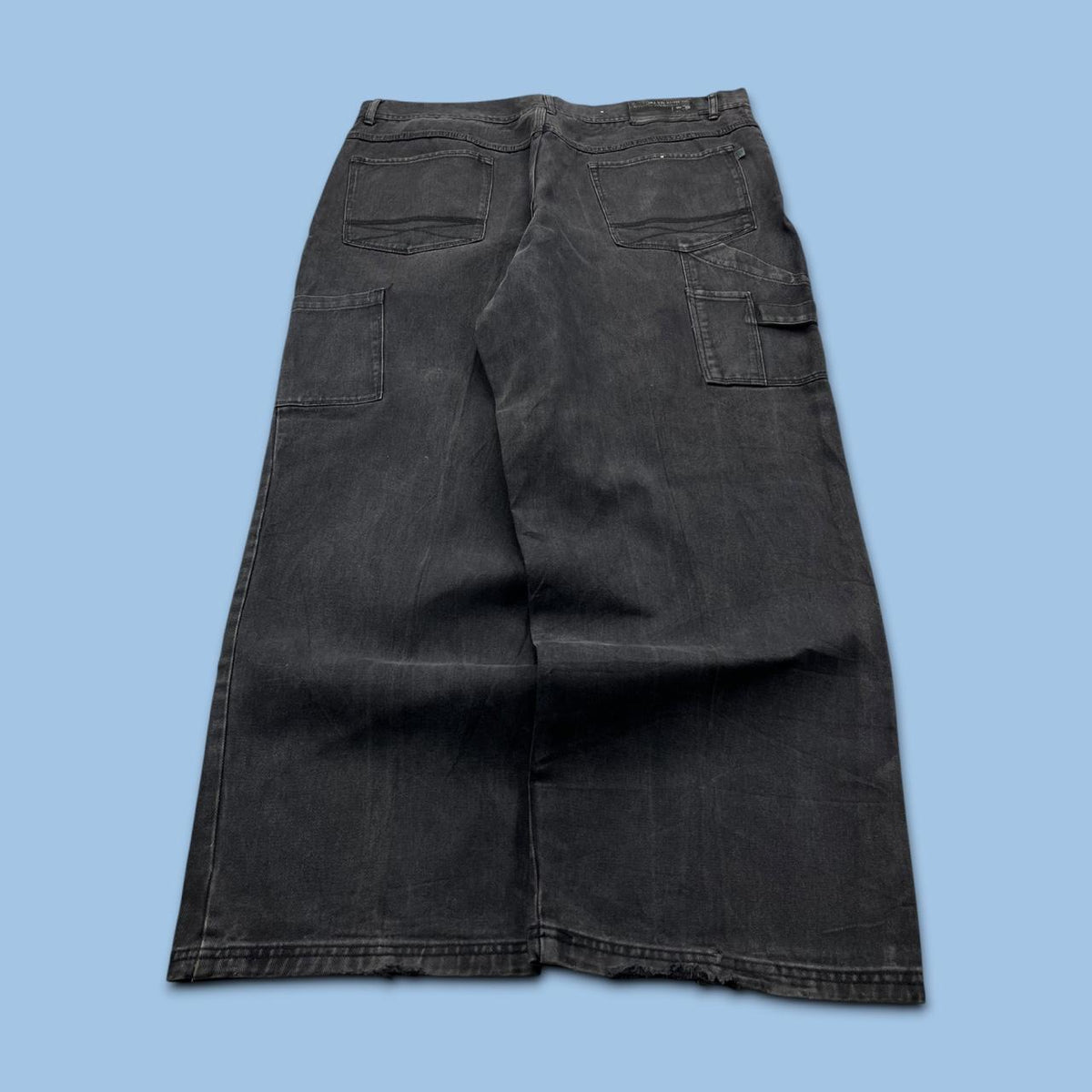 VINTAGE Y2K BROOKLYN XPRESS WIDE LEG CARGO JEANS BLACK