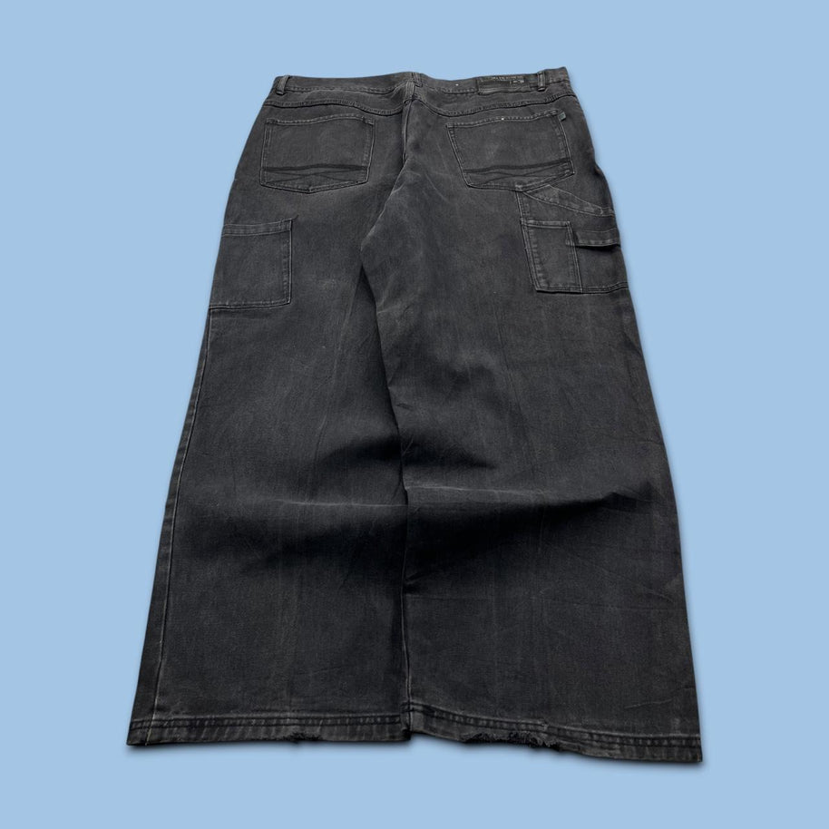VINTAGE Y2K BROOKLYN XPRESS WIDE LEG CARGO JEANS BLACK