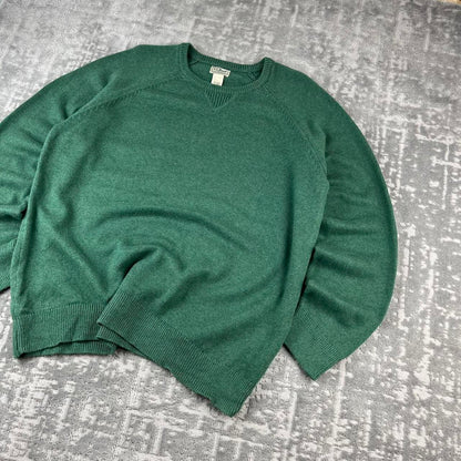 VINTAGE Y2K L L BEAN CHUNKY ESSENTIAL KNITTED JUMPER GREEN