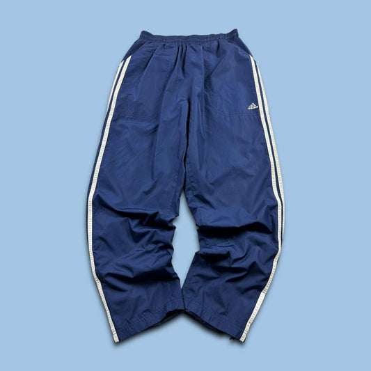 VINTAGE Y2K ADIDAS BAGGY TRACKSUIT BOTTOMS NAVY BLUE