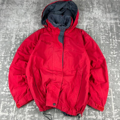 VINTAGE 00s COLUMBIA TECHNICAL HOODED UTILITY JACKET RED