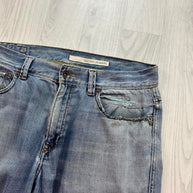 VINTAGE Y2K DKNY BAGGY BOOTCUT EMBROIDERED JEANS BLUE