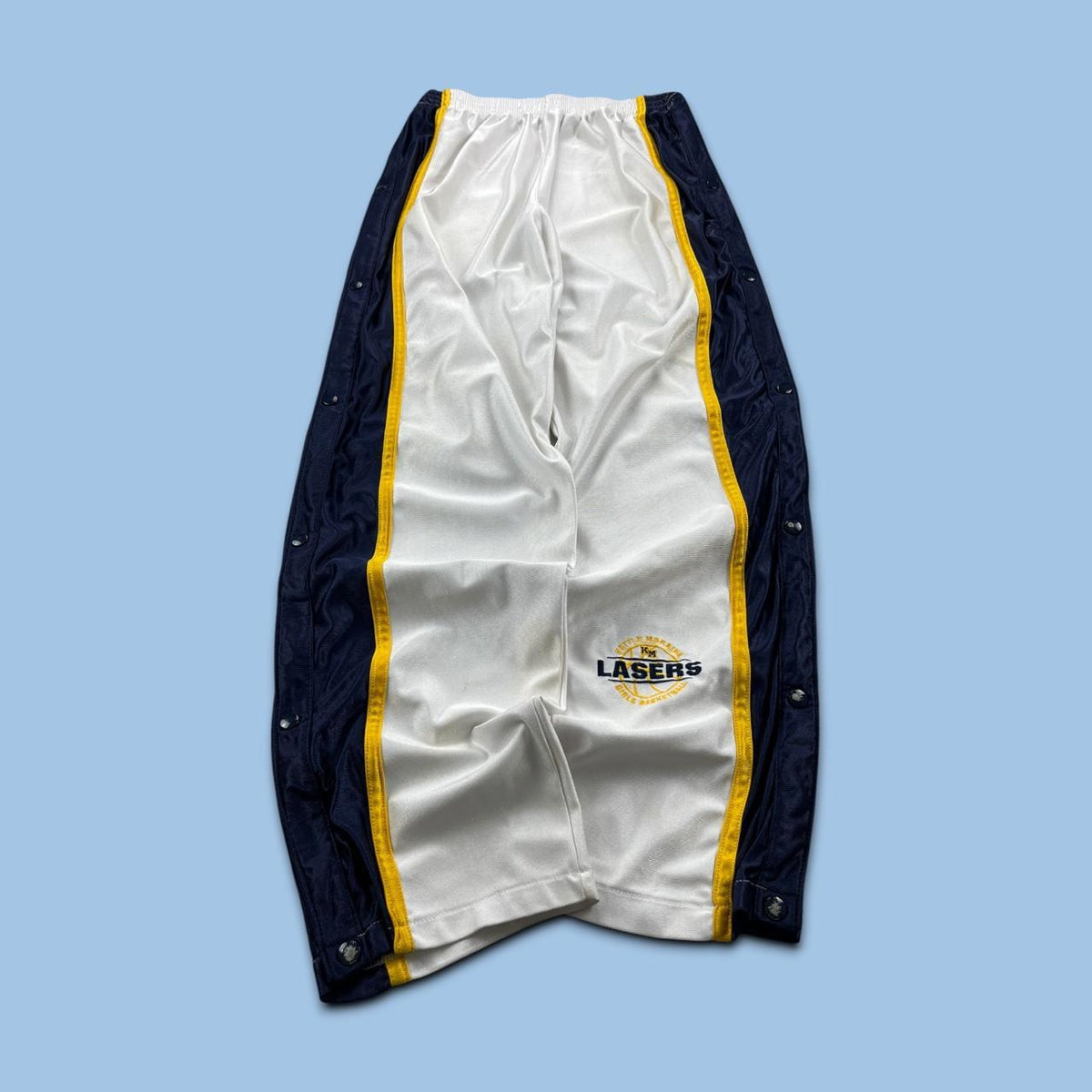 VINTAGE Y2K REEBOK BAGGY POPPER TRACKSUIT BOTTOMS WHITE