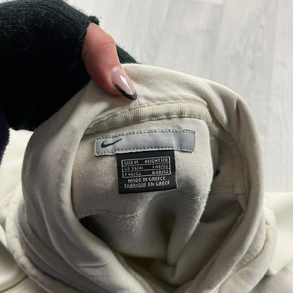 VINTAGE Y2K NIKE SMALL LOGO BOXY HOODIE CREAM
