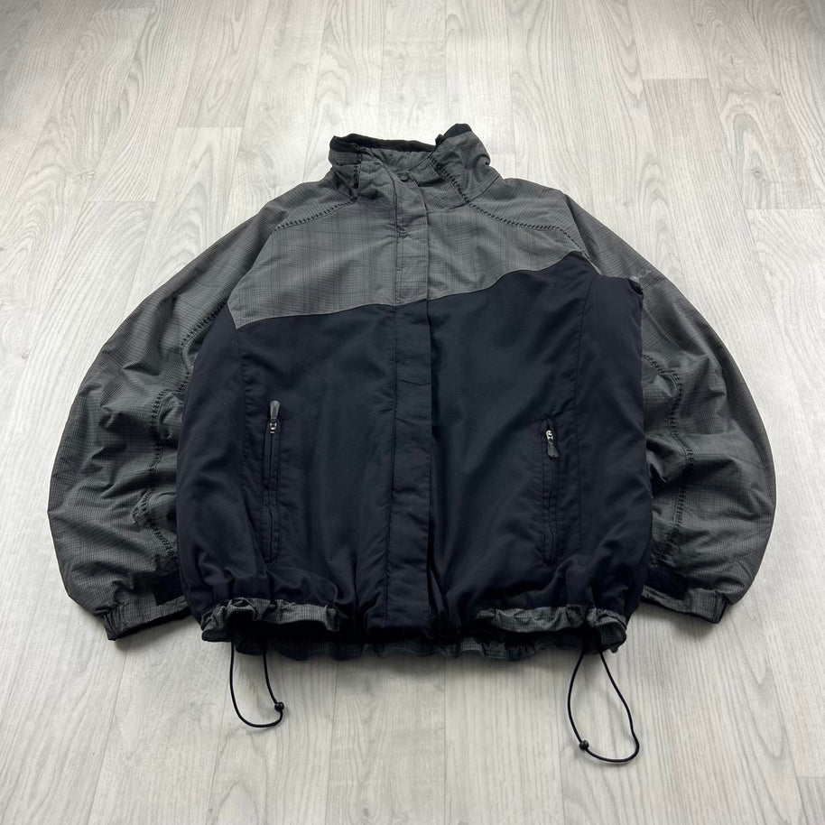 VINTAGE Y2K COLUMBIA PLAID TECHNICAL UTILITY JACKET BLACK / GREY