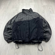 VINTAGE Y2K COLUMBIA PLAID TECHNICAL UTILITY JACKET BLACK / GREY