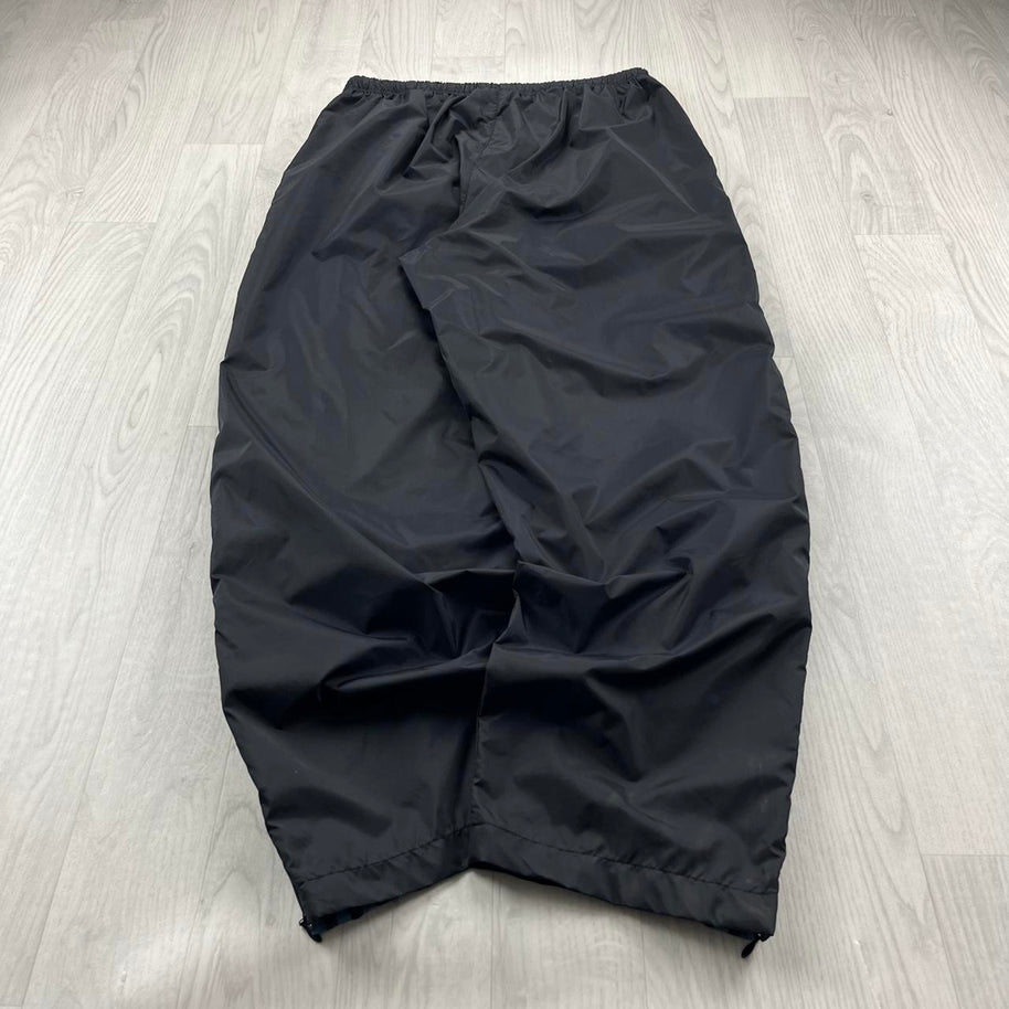 VINTAGE Y2K ADIDAS SIDE STRIPE BAGGY TRACKSUIT BOTTOMS BLACK BLUE